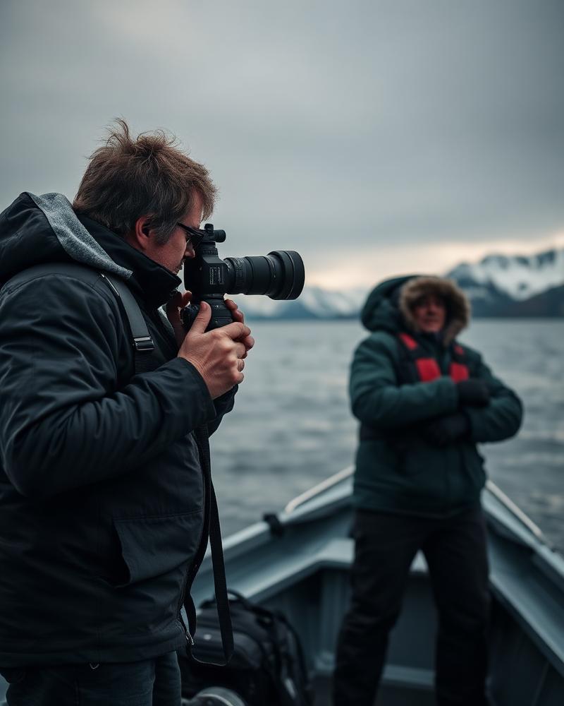 Cold Bay Safaris photographer on a boat